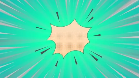Comic Book Style Speed Lines Animation with Speech Bubble Cloud on  Backgroun Stock Footage 345673514