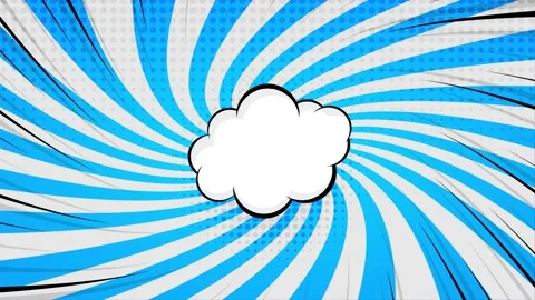 Comic Book Style Speed Lines Animation with Speech Bubble Cloud on  Backgroun Stock Footage 345674569