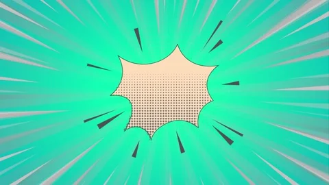 Comic Book Style Speed Lines Animation with Speech Bubble Cloud on  Backgroun Stock Footage 345674737