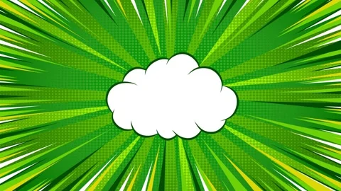 Comic Book Style Speed Lines Animation with Speech Bubble Cloud on  Backgroun Stock Footage 345674881