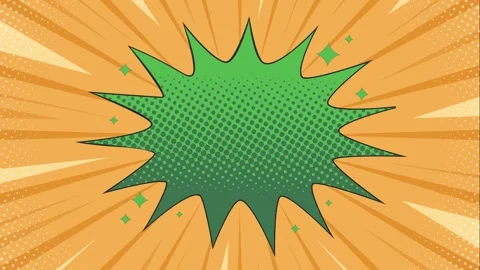 Comic Book Style Speed Lines Animation with Speech Bubble Cloud on  Backgroun Stock Footage 345676111