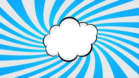 Comic Book Style Speed Lines Animation with Speech Bubble Cloud on  Backgroun Stock Footage 345676457
