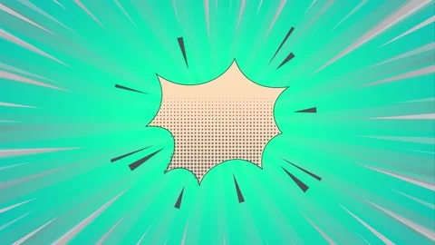 Comic Book Style Speed Lines Animation with Speech Bubble Cloud on  Backgroun Stock Footage 345676681