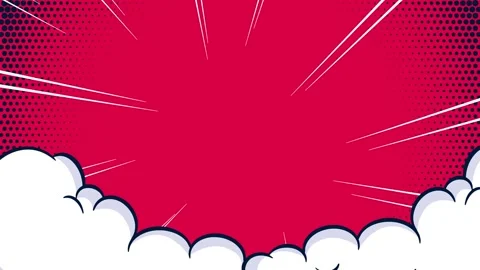 Comic Book Style Speed Lines Animation with Speech Bubble Cloud on  Backgroun Stock Footage 345676978