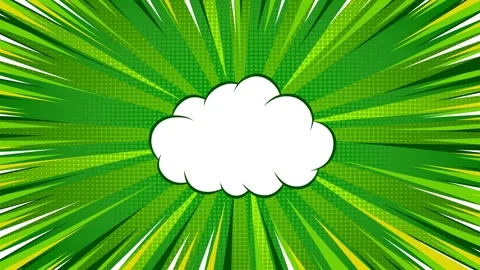 Comic Book Style Speed Lines Animation with Speech Bubble Cloud on  Backgroun Stock Footage 345677443
