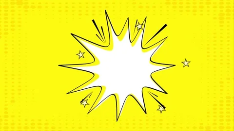 Comic Book Style Speed Lines Animation with Speech Bubble Cloud on  Backgroun 库存影片 345912974