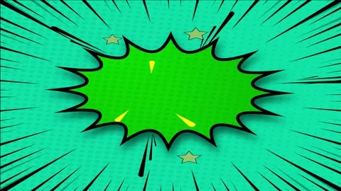 Comic Book Style Speed Lines Animation with Speech Bubble Cloud on  Backgroun Stock Footage 345913063