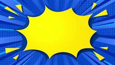 Comic Book Style Speed Lines Animation with Speech Bubble Cloud on  Backgroun Stock Footage 345913235