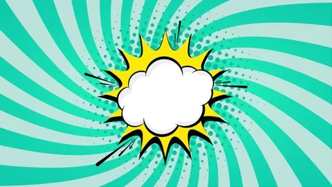 Comic Book Style Speed Lines Animation with Speech Bubble Cloud on  Backgroun Stock Footage 345913401