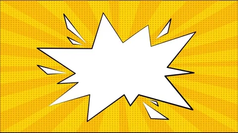 Comic Book Style Speed Lines Animation with Speech Bubble Cloud on  Backgroun Stock Footage 345913632