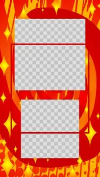 Comic book style story vector template. Editable social media photo frame lay イラスト素材