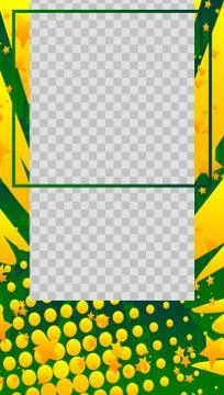 Comic book style story vector template. Editable social media photo frame lay イラスト素材