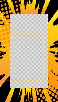 Comic book style story vector template. Editable social media photo frame lay イラスト素材