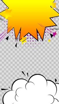 Comic book style story vector template with a colored and a blank bubble. Edi Stock Illustration