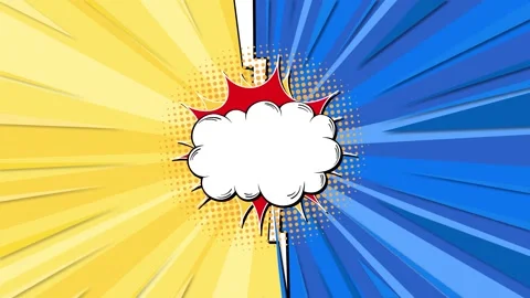 Comic book style vs screen background with animated lightning bolt and empt.. Stock Footage 334323825