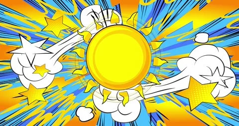 Comic book summer sun video Stock Footage 277124109