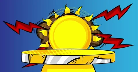 Comic Book Sun with Podium animation Stock Footage 331622739