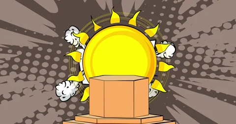 Comic Book Sun with Podium Stock Footage 331622746
