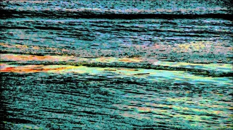 Comic Book Sunset on Deep Ocean rippling Waves (perfect loop) 스톡 동영상 1095597