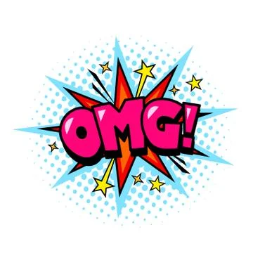 Comic book superhero speech bubble background, halftone texture Stock Illustration