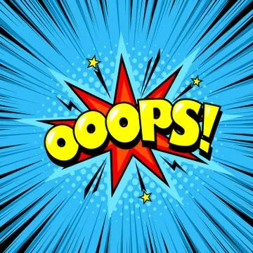 Comic book superhero speech wow surprise bubble background, halftone texture Stock Illustration