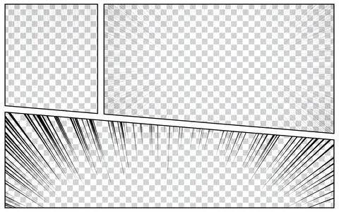 Comic book template for Drawing Stories with halftone effects イラスト素材