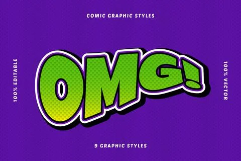 Comic Book Text Effects Set Stock Illustration
