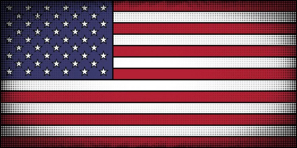Comic book USA flag Stock Illustration