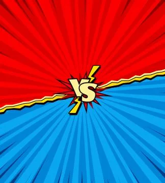 Comic book versus background with speech bubbles, superhero dialog window Stock Illustration