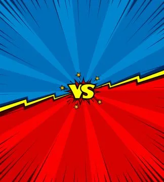 Comic book versus background with speech bubbles, superhero dialog window Stock Illustration