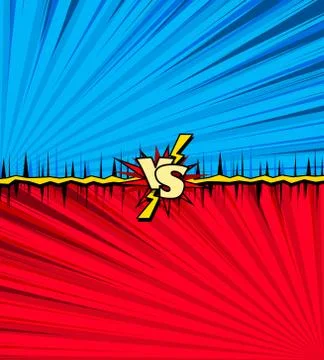 Comic book versus background with speech bubbles, superhero dialog window Stock Illustration