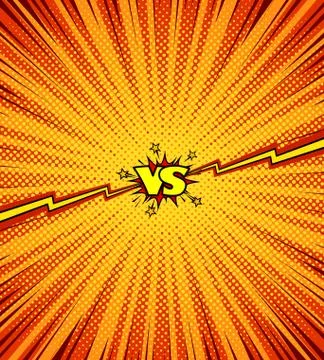 Comic book versus background, superhero fight intro, halftone texture Stock Illustration