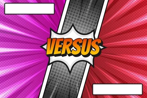 Comic Book Versus Battle Background in Pink Red and Charcoal Tones Stock Illustration