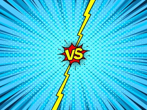 Comic book versus battle intro background Stock Illustration