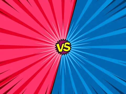 Comic book versus battle intro background Stock Illustration