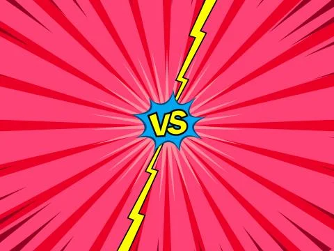 Comic book versus battle intro background Stock Illustration