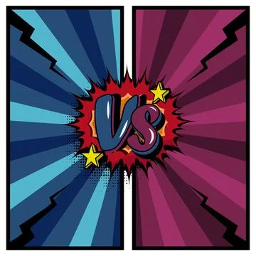 Comic book versus classic pop art style background concept Stock Illustration