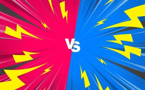 Comic book versus frame. Comic book versus frame with cartoon text speech b.. Stock Illustration