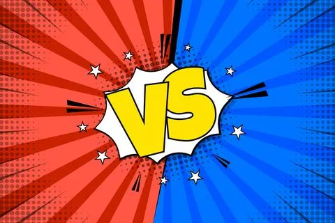 Comic book versus template background. Classic pop-art style. Superhero bat.. Stock Illustration