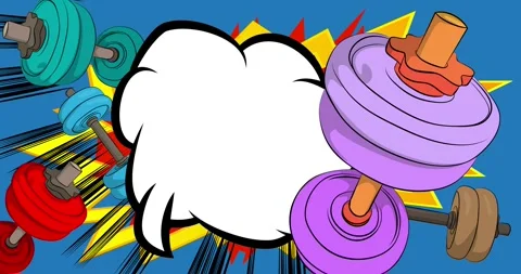 Comic book Weight with speech bubble animation Stock Footage 303459898