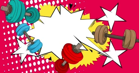 Comic book Weight with speech bubble Stock Footage 303459899