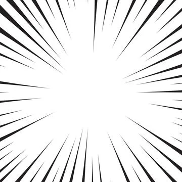 Comic book white and black radial lines background. Superhero action, explosi Illustrazione stock
