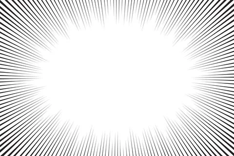 Comic book white and black radial lines background. Superhero action, explosi Stock Illustration