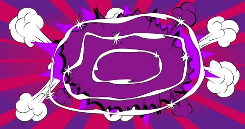 Comic Book white and purple animated cartoon video Stock Footage 303389966