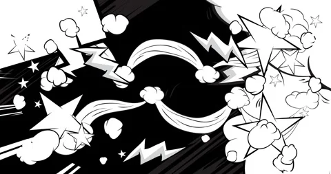 Comic book white elements background video Stock Footage 301846315