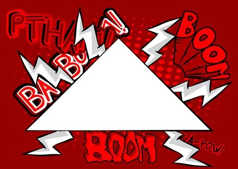 Comic Book white Pyarmid with red pop art Background. Vector wallpaper illu.. Stockillustratie