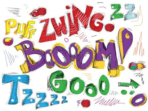 Comic book words collection Stock Illustration