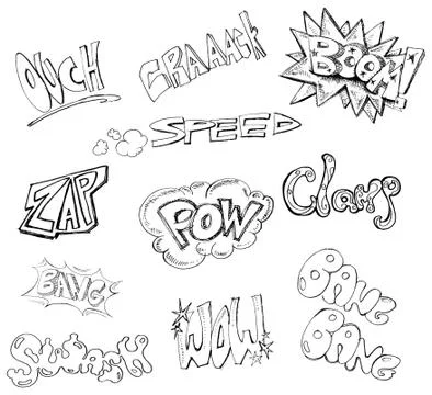 Comic book words Stock Illustration