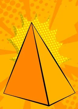 Comic Book Yellow Pyarmid pop art Background. Vector wallpaper illustration.. Illustrazione stock