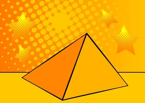 Comic Book Yellow Pyarmid pop art Background. Vector wallpaper illustration.. イラスト素材